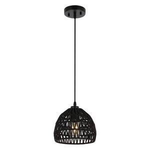 JONATHAN Y - 8.3" Campana Bohemian Modern Woven Rope/Iron LED P Black